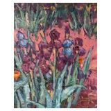 LLC - Iris Floral Oil Painting on Wood Panel by Scott Switzer