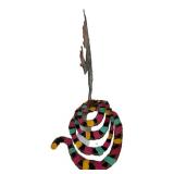 LLC - Metal Witch Sculpture on Colorful Spiral Base