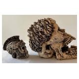 G - Halloween Decor - Candelabra, Three Skulls and a Thompson Ferrier Bonaparte Gothic Skull Candle