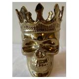 G - Halloween Decor - Candelabra, Three Skulls and a Thompson Ferrier Bonaparte Gothic Skull Candle