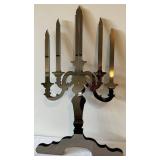 G - Halloween Decor - Candelabra, Three Skulls and a Thompson Ferrier Bonaparte Gothic Skull Candle