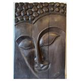 G - Buddah Carved - 3-Pane Wood Wall Panels
