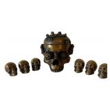 LLC - Pacific Giftware Steampunk Skull Trinket Box with Six Mini Metal Skulls