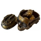 LLC - Pacific Giftware Steampunk Skull Trinket Box with Six Mini Metal Skulls