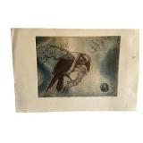 K - The Raven by Tallmadge Doyle  - Line Etching, Aquatint, Signed & Numbered (3/25)