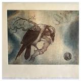 K - The Raven by Tallmadge Doyle  - Line Etching, Aquatint, Signed & Numbered (3/25)