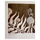 K - Ferns and Fiddleheads by Tallmadge Doyle Signed and Numbered (10/17 Ed. Var) Line Etching & Aquatint