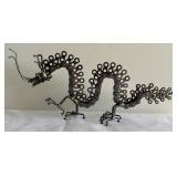 LLC - Steampunk Handcrafted Dragon Chain Sculpture & Hand Carved Crystal Dragon Sculpture Made from Agate