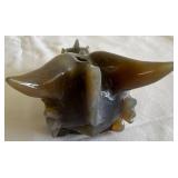 LLC - Steampunk Handcrafted Dragon Chain Sculpture & Hand Carved Crystal Dragon Sculpture Made from Agate