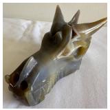 LLC - Steampunk Handcrafted Dragon Chain Sculpture & Hand Carved Crystal Dragon Sculpture Made from Agate