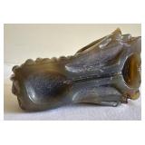 LLC - Steampunk Handcrafted Dragon Chain Sculpture & Hand Carved Crystal Dragon Sculpture Made from Agate