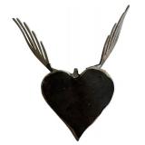 LLC - Set of Three Artisan Crafted Flying Hearts with Wings - Metal Decor