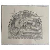 K - Steven Paul Carlson Pencil Sketch Dragon (2002)