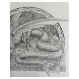 K - Steven Paul Carlson Pencil Sketch Dragon (2002)