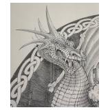 K - Steven Paul Carlson Pencil Sketch Dragon (2002)