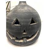 LLR - Halloween Decor Trio - Distressed Black Pumpkin Jack-O