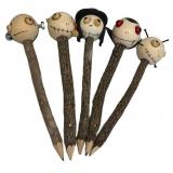 LLR - Skull Decor including Skull Pencils 7 in Long - 6 Pack