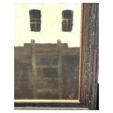 LLS - Original Framed Painting - Abstract Urban Building Scene