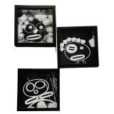 LLS - Framed Black & White Prints - 10x10 in Each - Modern Pop Art Set of 3
