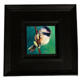 LLR - MB Warner - Original Oil Painting 8x8 Bird on Branch - Home On (Framed)