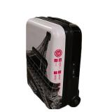 LLS - Luggage - 13 x 20 x 7 in Black Hard-Side with Eiffel Tower Print