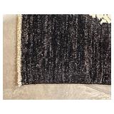 LLS - Rug - Floral Skull Pattern, 38 x 63 in, Black & Ivory