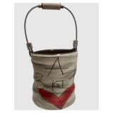 LLS - 10" Tall Handcrafted Bucket with Lidded Sweet Jar - Signed on Back (Folk Art Set)