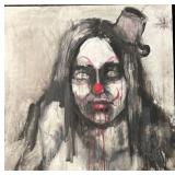 LLC - Clown Portrait on Canvas - Original 24 x 24