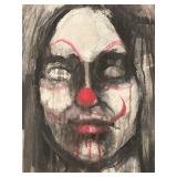 LLC - Clown Portrait on Canvas - Original 24 x 24