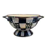 K - Mackenzie Childs Courtly Check Colander with Pedestal Base