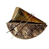 Diane Egbert Brooch - Sterling Silver & 14K Gold Geometric Pin