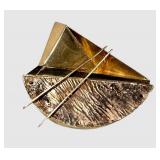 Diane Egbert Brooch - Sterling Silver & 14K Gold Geometric Pin