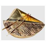 Diane Egbert Brooch - Sterling Silver & 14K Gold Geometric Pin