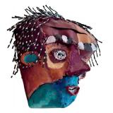 K - Bill Hickman Welded Mask - Wall Hanging Sculpture