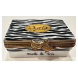 Rochard Limoges France Trinket Box - Mode de Paris Hand-Painted Zebra Lid