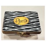 Rochard Limoges France Trinket Box - Mode de Paris Hand-Painted Zebra Lid