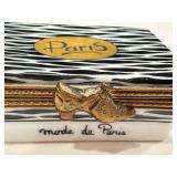 Rochard Limoges France Trinket Box - Mode de Paris Hand-Painted Zebra Lid
