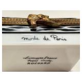 Rochard Limoges France Trinket Box - Mode de Paris Hand-Painted Zebra Lid