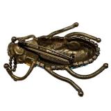 Bauer Bejeweled Beetle Brooch 2.75" L Rhinestone Pin