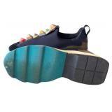 Fendi Roma Sneakers - Size 37.5 (US 7.5) Navy with Multicolor Pyramid Studs
