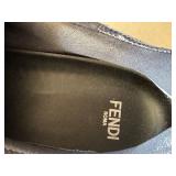Fendi Roma Sneakers - Size 37.5 (US 7.5) Navy with Multicolor Pyramid Studs
