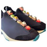Fendi Roma Sneakers - Size 37.5 (US 7.5) Navy with Multicolor Pyramid Studs