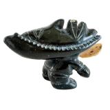 CB - Jamasee Qikiqtarjuao Drum Dancer Inuit Stone Carving - Signed