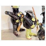 CD - Three Handcrafted Ceramic Witch Teapots - 11.5 Inches Tall (One Head Missing, Hat Chip)