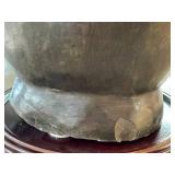 K - Stone Buddha Head Sculpture - Kannon Bodhisattva on Wooden Base