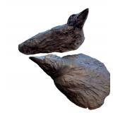 K - Kelly Connole Crow Wall Hangings - Pair, Signed Ceramic Art