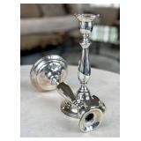 Vintage International Sterling Weighted Candle Holders - 9-Inch Pair