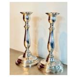 Vintage International Sterling Weighted Candle Holders - 9-Inch Pair