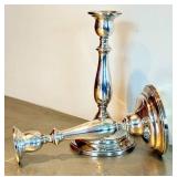 Vintage International Sterling Weighted Candle Holders - 9-Inch Pair