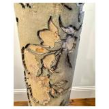 Vintage Wallpaper Roller Floor Lamp - 67 in Tall Bark-Pattern Column